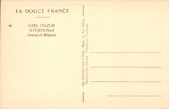 Hyeres CPA das von Belgien auftrat (Kaffee des Universums)