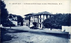 Ascain - the Etchola Hotel - the Pediment of Pelotte CPA