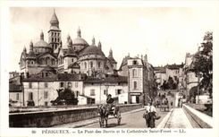 Perigueux CPA the bridge of Baris and the cathedral Saint Face (ass donkey)