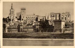 Gaumen Avignon-CPA der Papste Seen von rechter Bank der Rhônes
