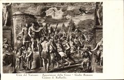 CPA Citta del Vaticano Apparizione della CRoce Giulio Romano Camere di Raffaello
