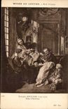 CPA Peinture Francois Boucher 1703 1770 scene d'interieur Musee du Louvre 