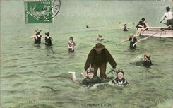 Berck Beach - the Hour has Baigner - CPA