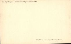 Interior CPA of the church of Hendaye Basque Country