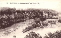 Switzerland Geneva CPA the junction of the Rhone and the arve
