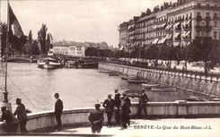 Switzerland Geneva CPA the quay of Mont Blanc