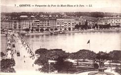 Switzerland Geneva CPA View of the bridge of the Mount Blanc and the Jura