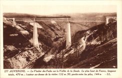 Auvergne CPA der Viaduct von fadem auf dem Tal von Sioule
