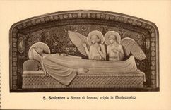 Italy Italia CPA Montecassino Ruled di brono cripta in Monteccasino