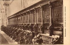 Italy Italia Badia di Montecassino CPA Gli stalli LED coro beyond cattedrale