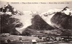 Chamonix CPA Village et glacier des Bossons 