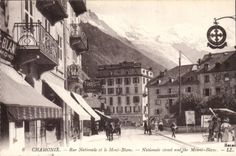 Chamonix CPA Rue nationale et Mont Blanc