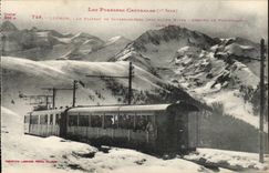 CPA Luchon the plate of Superbagneres Arrival of the funicular Train