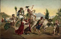 CPA La fete de la madonne de l'arc (bow) leopold Robert Louvre