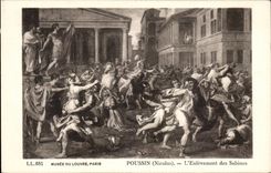 Musee du Louvre CPA Paris Poussin L'enlevement des Sabines