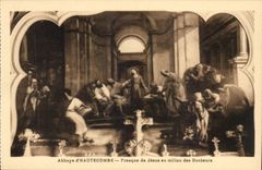 Aix les Bains - Abbey of Hautecombe - Fresco of Jesus in the middle of the Doctors - CPA