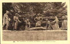 Lourdes - the Martyrdom - XIStation - Jesus attaches to the Cross - CPA