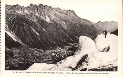CPA Chamonix Mont Blanc Vallee de Chamonix vue du glacier des Bossons