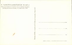 Denkmal des Loigny Kampf-CPA hob am Platz an oder das allgemeine von Sonis fiel ernsthaft Wunden am 2 Dezember 1870