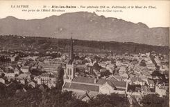 Aix les Bains - View and the Mount of the Cat - CPA