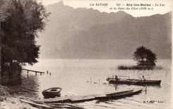 Aix les Bains - the Lake and the Tooth of the Cat - CPA