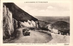 Puy de Dome Road Automobile - the Great Turning - CPA