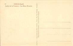 Nimes - Garten des Brunnens - romische Bader - CPA