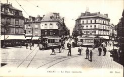 Amiens - Gambetta Places it - bicycle - tram - CPA