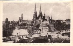 Strasbourg CPA Bridge of the Vosges Church Paul saint