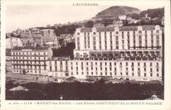 CPA Royat hotels Continental and Royal Palace