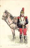 UniformCPA Illustrateur Cuirassier hat Pferd (militaria)