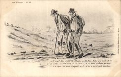 CPA Illustrateur Au village Paysans Folklore