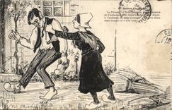 CPA Illustrateur Colere conjugale 