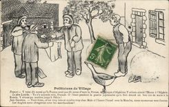 CPA Illustrateur Politiciens de village Lestin