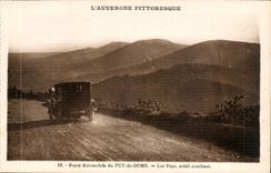 Route Aotomobile de Puy de Dome - Puys - setting sun - Picturesque Auvergne - CPA