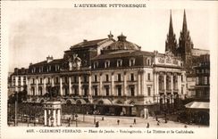 Clermont Ferrand - Place of Jaude - the Theater and the Cathedral - CPA