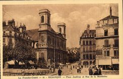 Besancon - Jouffroy Place and Rue of the Madeleine - CPA