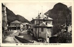Saint Jean d' Aulph - the Church and Main street - CPA