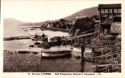 Umlagerungen von Hyeres - Kaffee Pompomians Allouard in Almanarre - - CPA