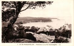 Island of Porquerolles - Panorama seen of Fort Sainte the Agathe - CPA