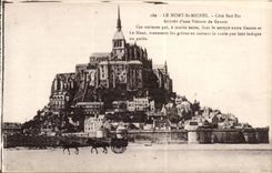 Mont Saint Michel - Southern Dimension Is - Arrival of a car of Brooms - horse - horse - CPA