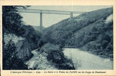 Insipid - Viaduct - Sioule - seen Falls of Chambonnet - CPA