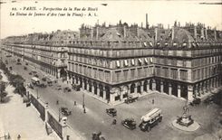 Paris - 1 - Perspective de la Rue de Rivoli - Statue de Jeanne d'Arc CPA 