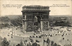 Paris 8 - Arc de Triomphe and the Tomb of Unknown Soldier CPA
