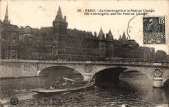 Place 1 - La Conciergerie et le Pont au Change - CPA 