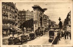 Paris - 10 - Gate Saint Denis - car - CPA