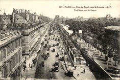 Paris 1 - Rue de Rivoli vers le Louvre CPA 