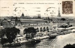 Paris 19 - Panorama Towards the New Station of Orleans Eiffel Tower CPA