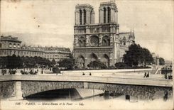 Paris 14 - Notre Dame et le Pont CPA 