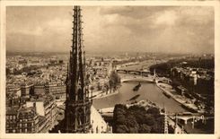 Paris - 4 - Vue panoramique prise des Tours de Notre Dame - CPA 